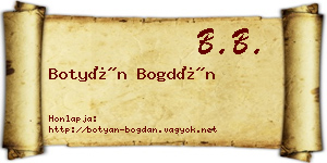 Botyán Bogdán névjegykártya